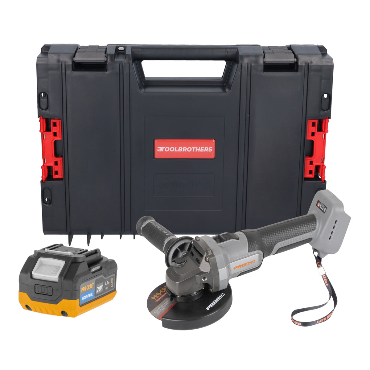 Procraft Industrial AG125Abb Amoladora angular a batería 20 V 125 mm sin escobillas Solo - sin batería, sin cargador