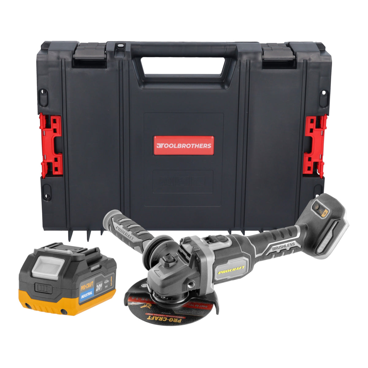 Amoladora angular a batería Procraft Industrial AG125Bbb 20 V 125 mm sin escobillas Solo - sin batería, sin cargador