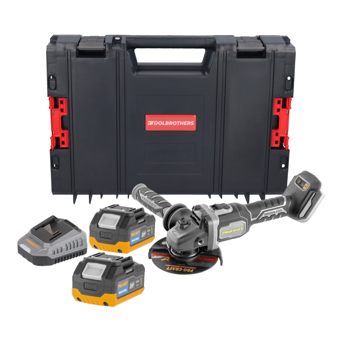 Amoladora angular a batería Procraft Industrial AG125Bbb 20 V 125 mm sin escobillas Solo - sin batería, sin cargador