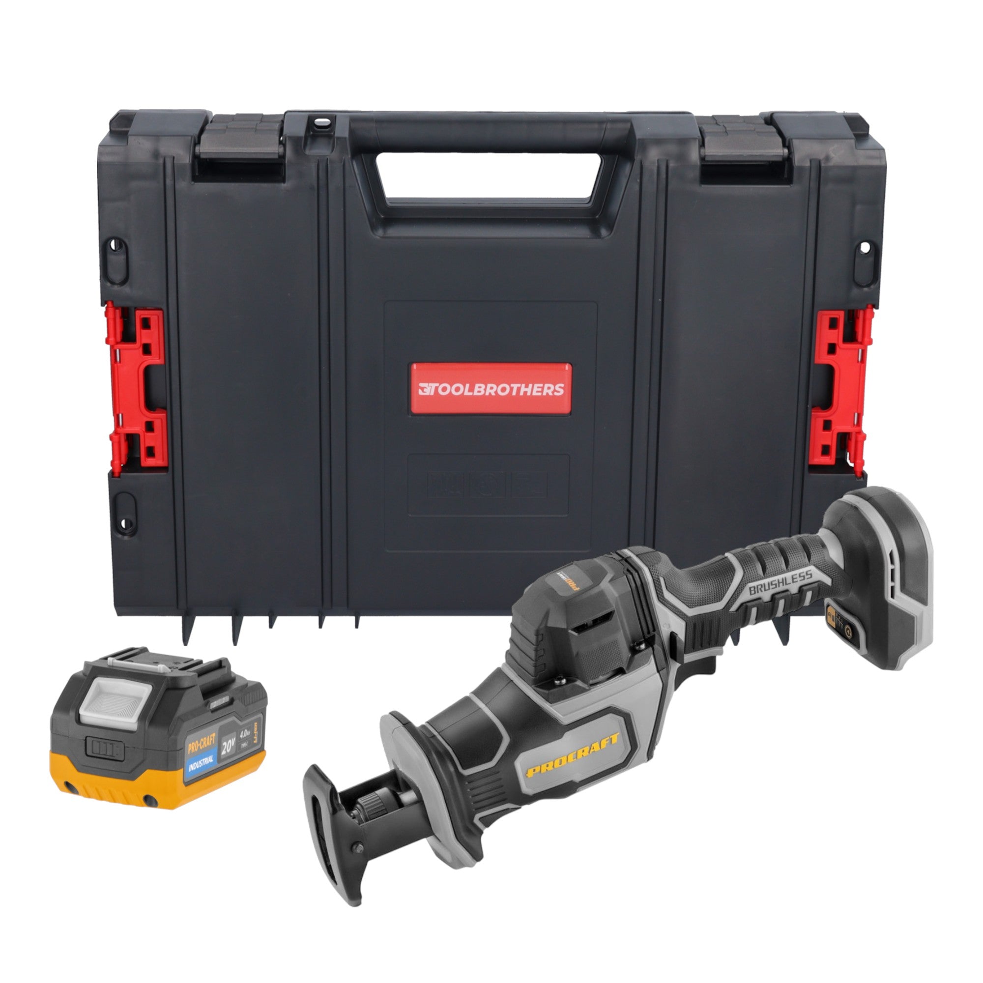Procraft Industrial RS20Abb Recipro Saebelsaege 20 V Brushless 1x Akku 4 0 Ah RHINO Toolcase ohne Ladegeraet 0 - toolbrothers