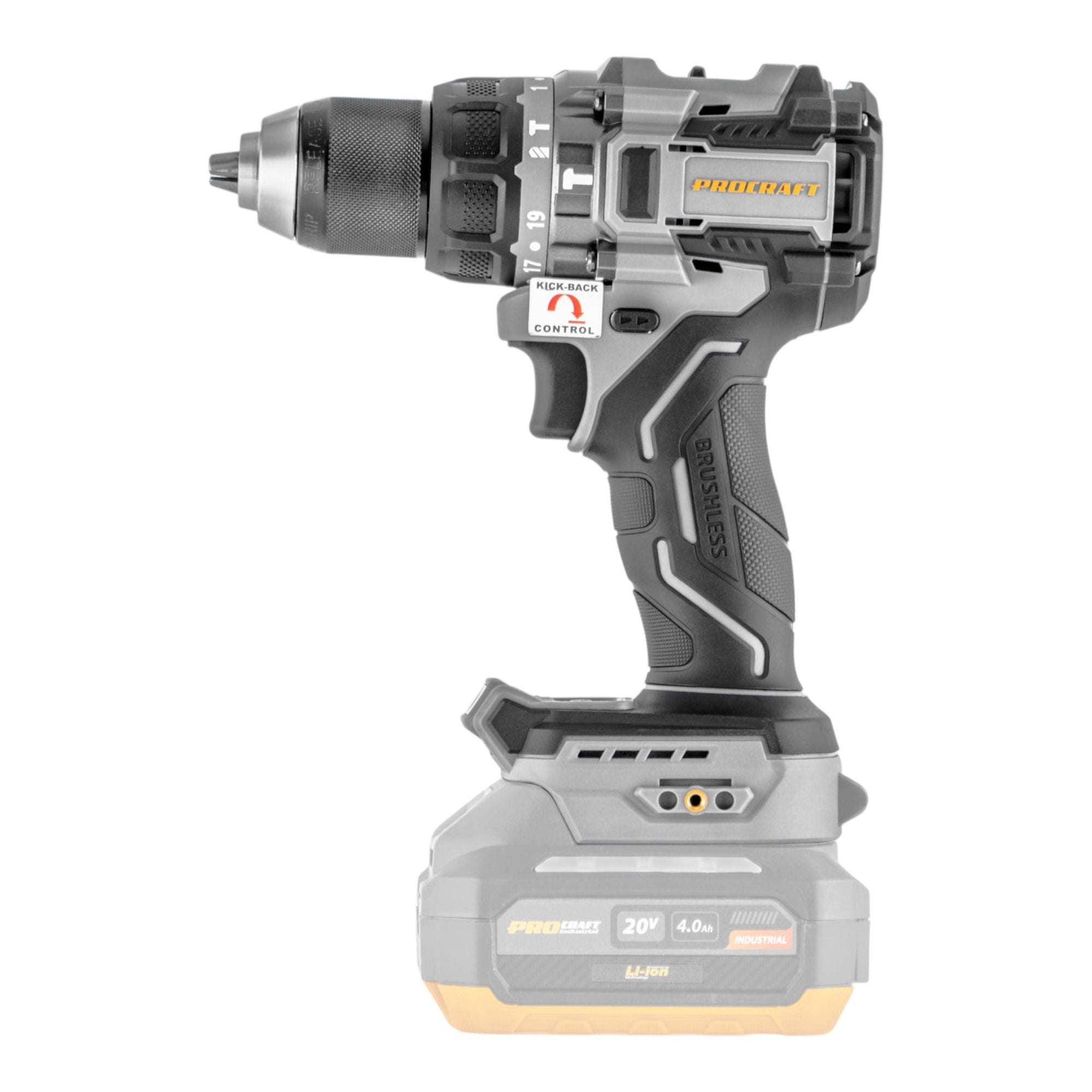 ProCraft Industrial CD20C BB Akku Schlagbohrschrauber 20 V 120 Nm Brushless 2x Akku 4 0 Ah Ladegeraet RHINO Toolcase 2 - toolbrothers