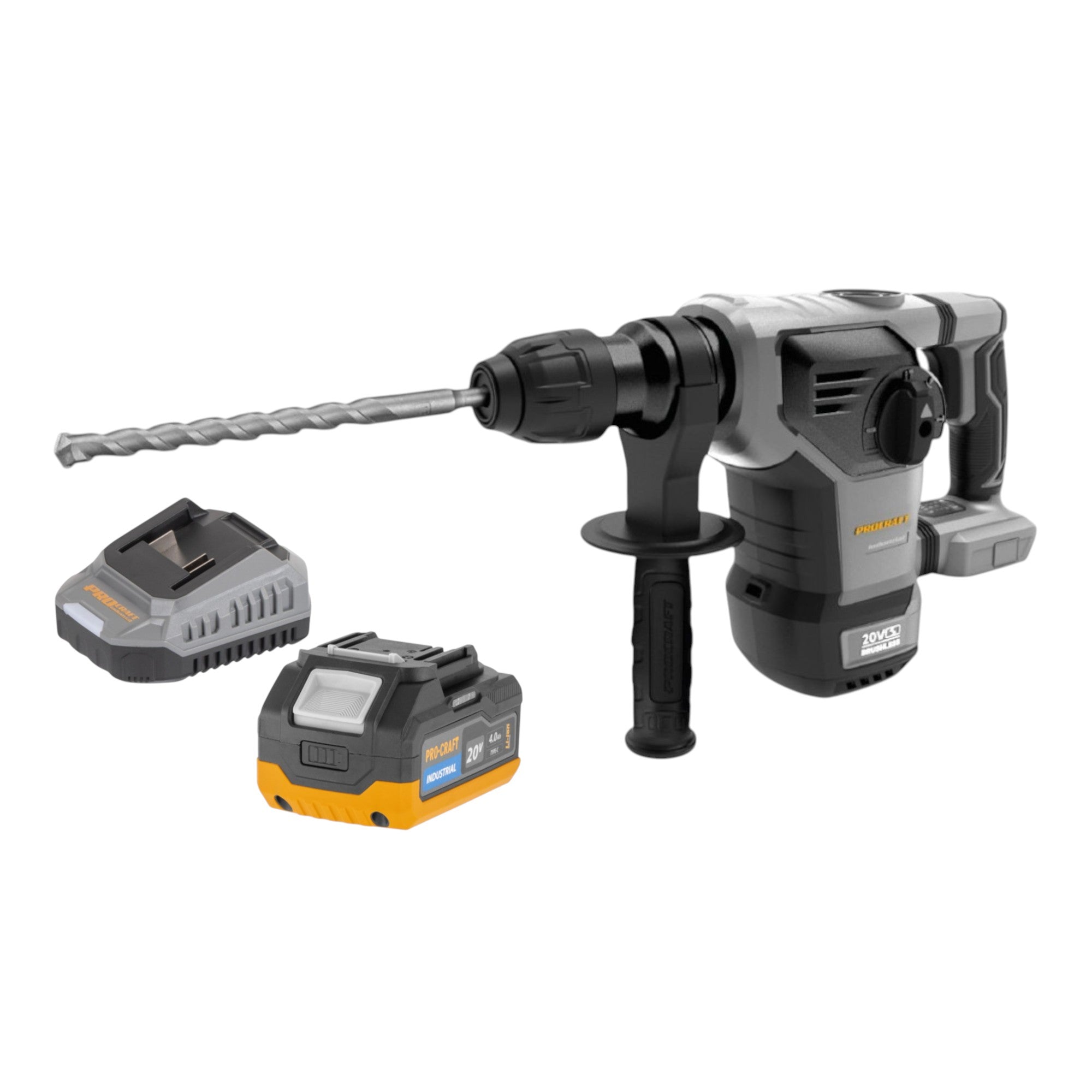 Procraft Industrial HD20B BB Akku Kombihammer 20 V 5 J SDS plus Brushless 1x Akku 4 0 Ah Ladegeraet 0 - toolbrothers