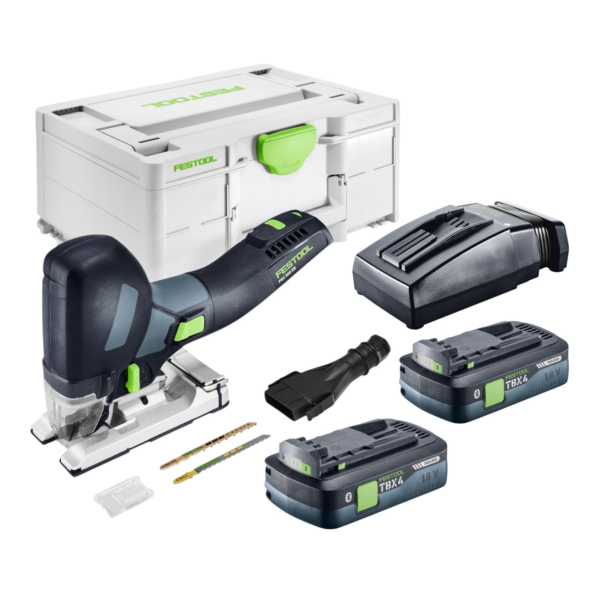 Festool PSC 500 EB Basic Akku Pendelstichsaege 18 V 120 mm 2x Akku 4 0 Ah Ladegeraet Systainer 0 - toolbrothers