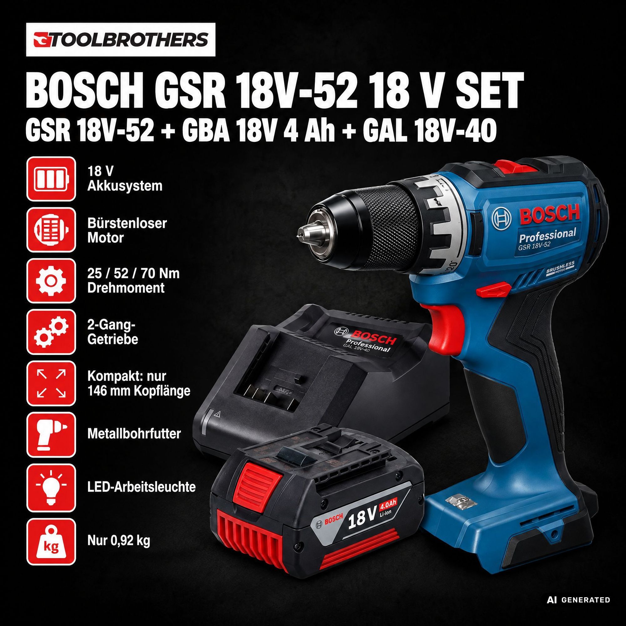 Toolbrothers Powertools Kalender 2026 Bosch GSR 18V 52 Professional Edition Gr XL 1 - toolbrothers