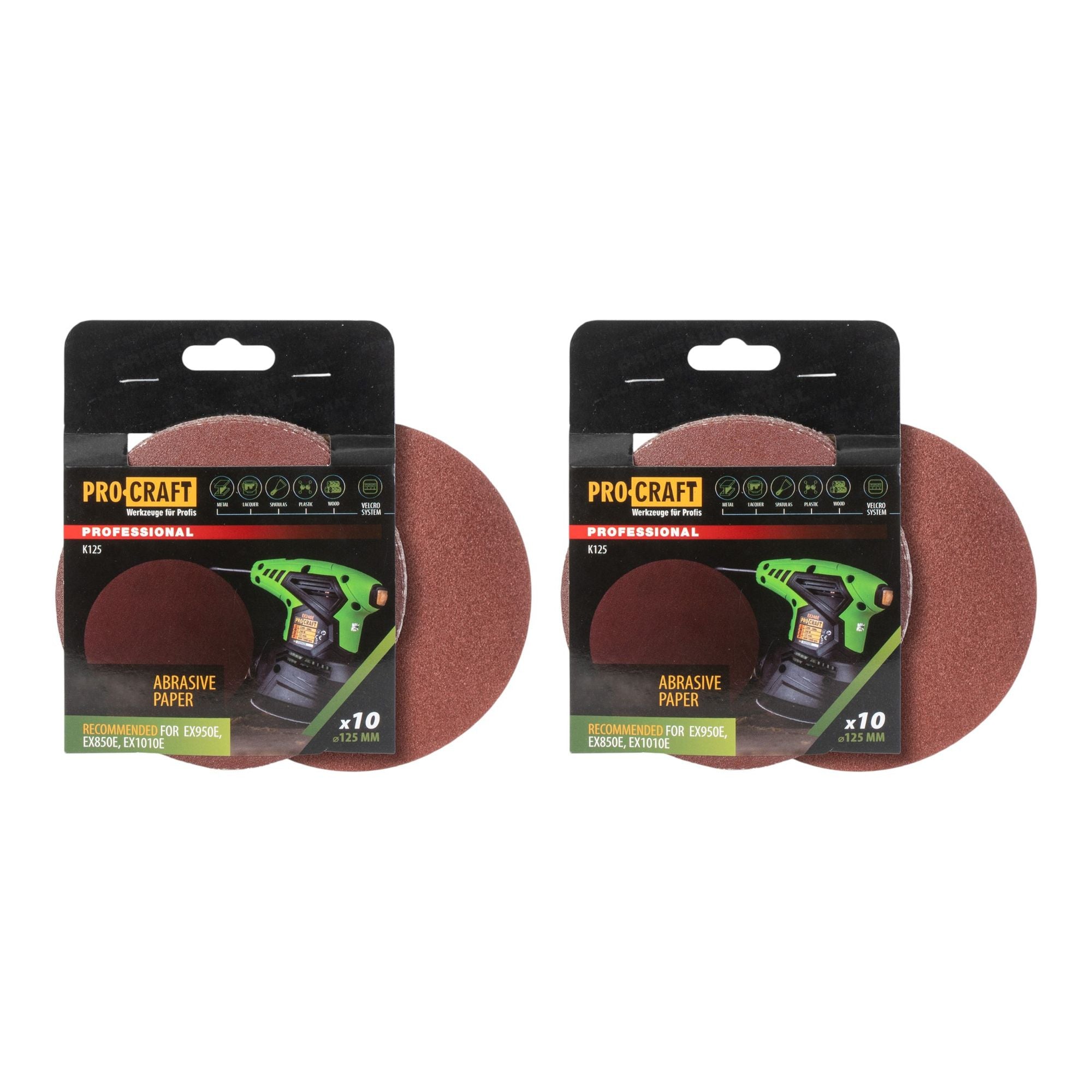 Procraft K125 180 Schleifpapier Klett 125 mm P180 20 Stk fuer Exzenterschleifer 0 - toolbrothers