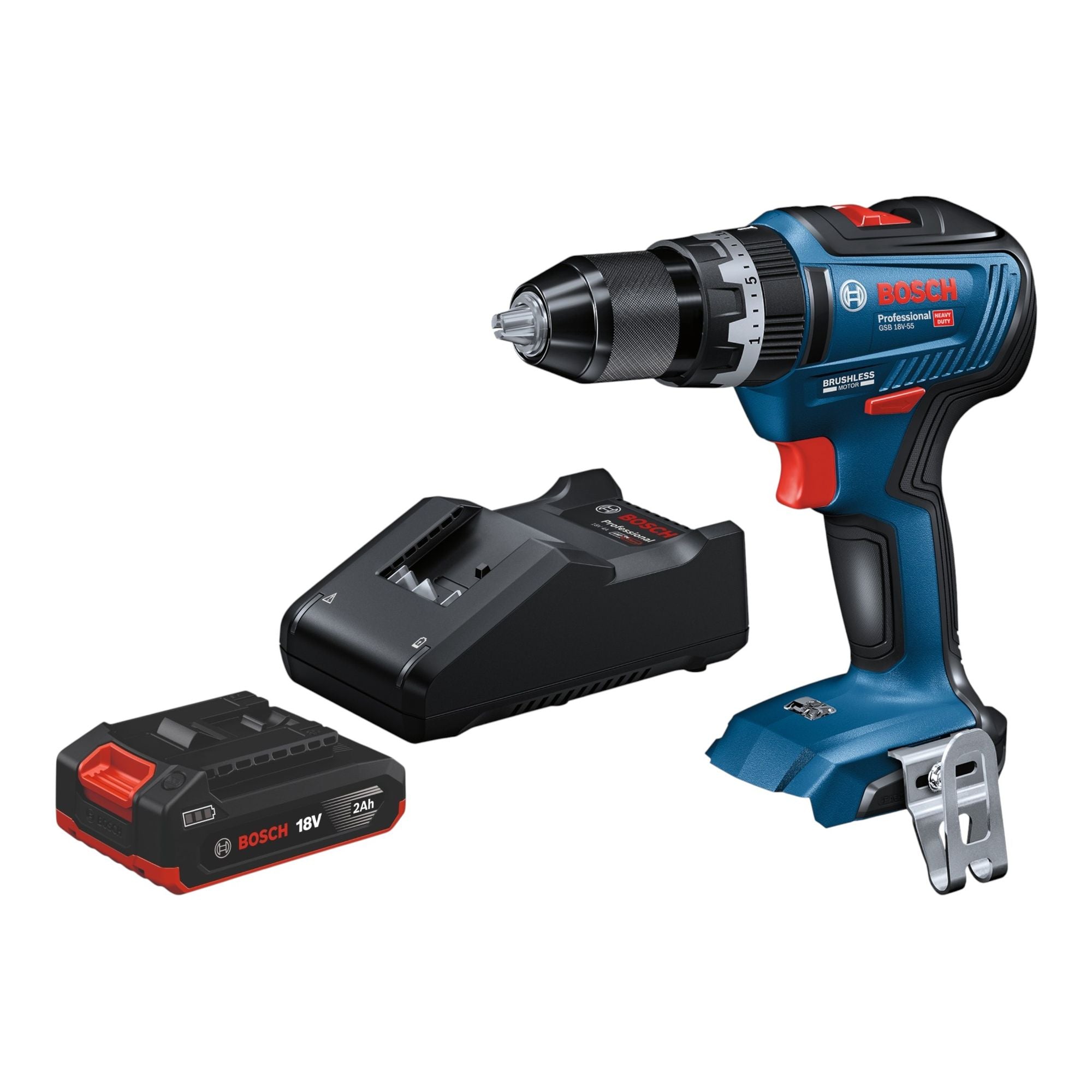 Bosch GSB 18V 55 Professional Akku Schlagbohrschrauber 18 V 55 Nm Brushless 1x Akku 2 0 Ah Ladegeraet 0 - toolbrothers