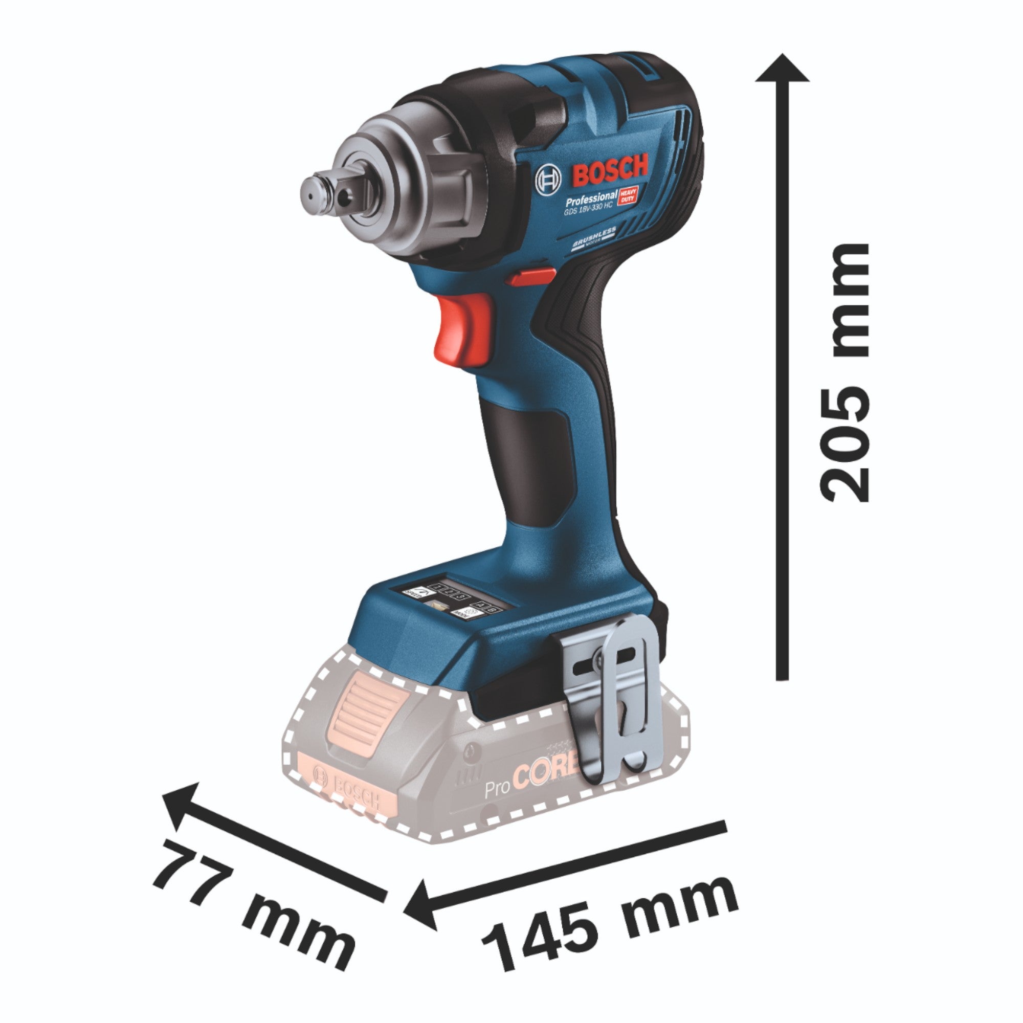 Bosch GDS 18V 330 HC Professional Akku Schlagschrauber 18 V 330 Nm 1 2 Brushless 2x Akku 2 0 Ah Ladegeraet 2 - toolbrothers