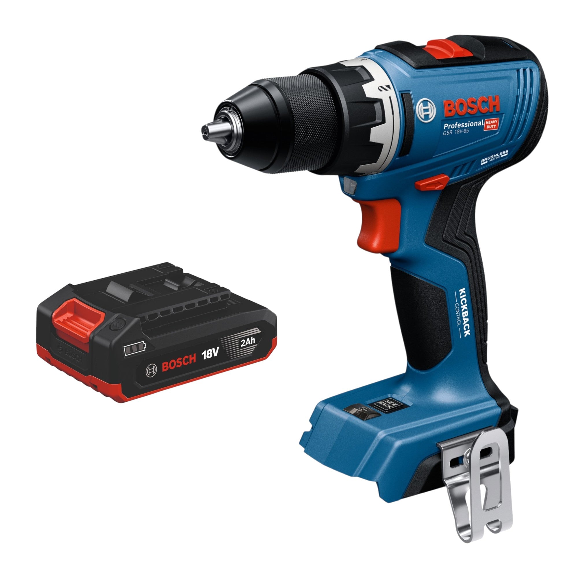 Bosch GSR 18V 65 Professional Akku Bohrschrauber 18 V 63 Nm Brushless 1x Akku 2 0 Ah ohne Ladegeraet 0 - toolbrothers