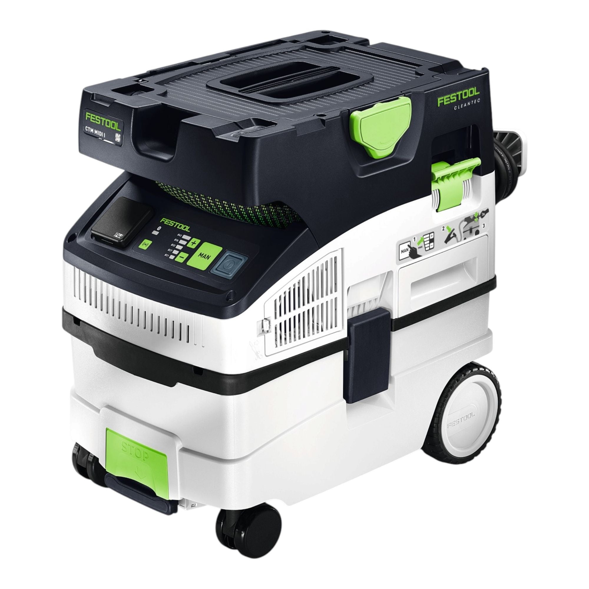 Festool CTM MIDI ETS EC GR FIS Combo Set Staubfrei 578866 mit Absaugmobil Exzenterschleifer 60 tlg Schleifmittel Set Systainer 4 - toolbrothers