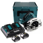 Makita DHS 782 PF2J Akku Handkreissäge 36V (2x18V) 190 mm Brushless im Makpac + 2x 3,0 Ah Akku + Doppelladegerät - Toolbrothers