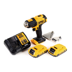 DeWalt DCE 530 D2 Akku Heißluftpistole 18V 530°C + 2x Akku 2,0Ah + 1x Lader+ Flächen- und Reflektordüse - Toolbrothers