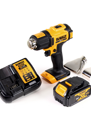 DeWalt DCE 530 M1 Akku Heißluftpistole 18V 530°C + 1x Akku 4,0Ah + 1x Lader + Flächen- und Reflektordüse - Toolbrothers