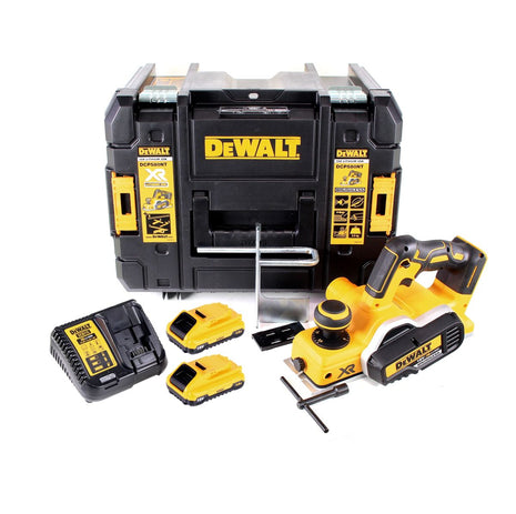 DeWalt DCP 580 L2 Akku Hobel 18V 82mm + 2x Akku 3,0Ah + Ladegerät + TSTAK - Toolbrothers