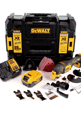 DeWalt DCS 356 P1 Akku Multitool 18V Brushless + 35tlg. Zubehör + 1x Akku 5,0 Ah + Ladegerät + TSTAK - Toolbrothers