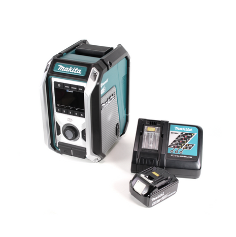 Makita DMR 115 RG1 Akku Baustellenradio 12V - 18V  Bluetooth DAB+ IP65- + 1x Akku 6,0 Ah + Ladegerät - Toolbrothers