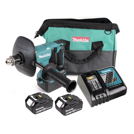 Makita DUT 131 RG Akku Rührgerät 18 V Brushless + 2x Akku 6,0 Ah + Ladegerät + Tasche - Toolbrothers