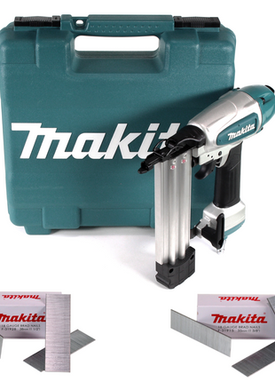 Makita AF 506 Druckluft Stauchkopfnagler 15-50mm 4,3-8,3bar + 10000x Stauchkopfnagel 35/38mm galvanisiert + Koffer - Toolbrothers