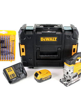 DeWalt DCS 331 M1 18V XR Akku Stichsäge + 1x Akku 4,0Ah + Ladegerät + 10tlg. Holz Stichsägeblätter + TSTAK - Toolbrothers