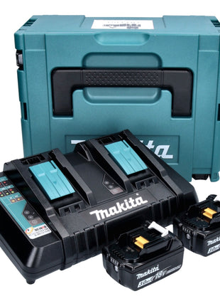 Makita Power Source Kit 18 V mit 2x BL 1830 B Akku 3,0 Ah ( 2x 197599-5 ) + DC 18 RD Doppelladegerät ( 196933-6 ) + Makpac - Toolbrothers