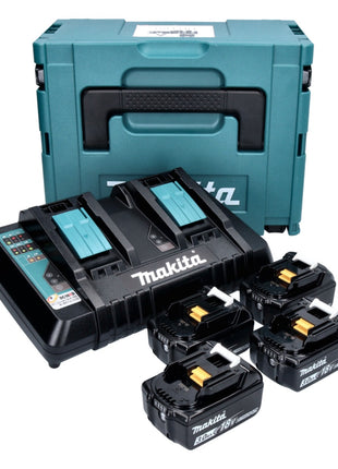 Makita Power Source Kit 18 V mit 4x BL 1830 B Akku 3,0 Ah ( 4x 197599-5 ) + DC 18 RD Doppelladegerät ( 196933-6 ) + Makpac - Toolbrothers