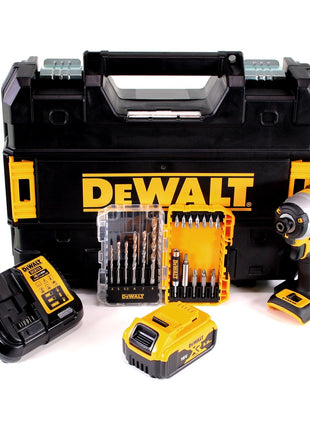 DeWalt DCF 887 P1T Akku Schlagschrauber 18 V 205 Nm Brushless + 1x Akku 5,0 Ah + Ladegerät + 19 tlg. Bit Bohrer Set + TSTAK