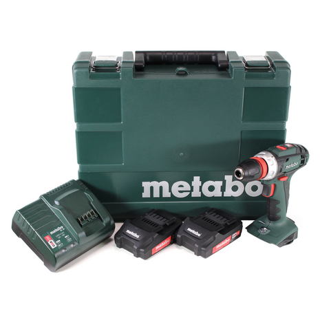 Taladro atornillador a batería Metabo BS 18 Quick 18V 48Nm + 2x baterías 2.0Ah + cargador + maletín (602217950)