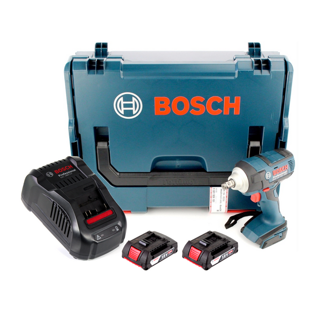 Atornillador de impacto inalámbrico Bosch GDS 18 V-EC 250 18V 250Nm sin escobillas + 2x batería 2,0Ah + cargador + L-Boxx