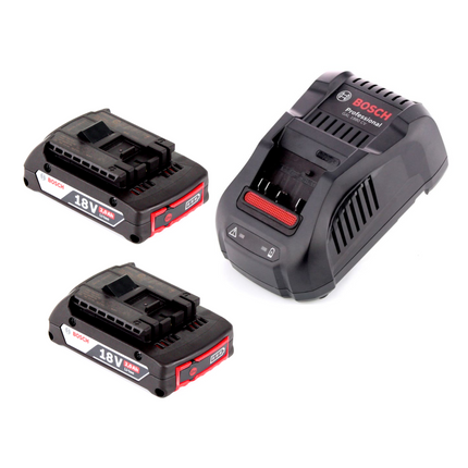 Bosch GML 50 cargador de radio de batería radio de obra 18V 50W IP54 + 2x baterías 2.0Ah + cargador