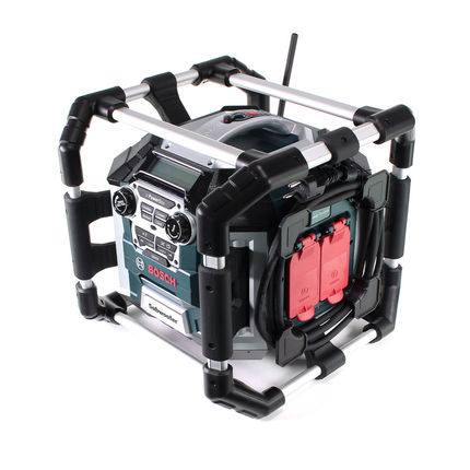 Bosch GML 50 cargador de radio de batería radio de obra 18V 50W IP54 + 2x baterías 3.0Ah + cargador