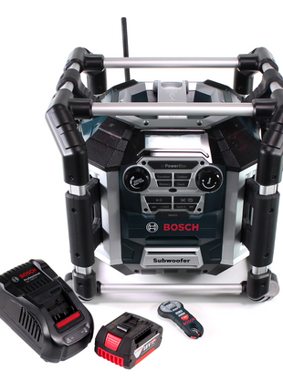 Bosch GML 50 chargeur radio de batterie radio de chantier 18V 50W IP54 + 1x batterie 5,0Ah + chargeur