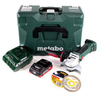 Metabo W 18 LTX 125 Amoladora angular a batería Quick 18V 125mm en MetaLoc + 1x batería 4,0 Ah + cargador + discos de corte