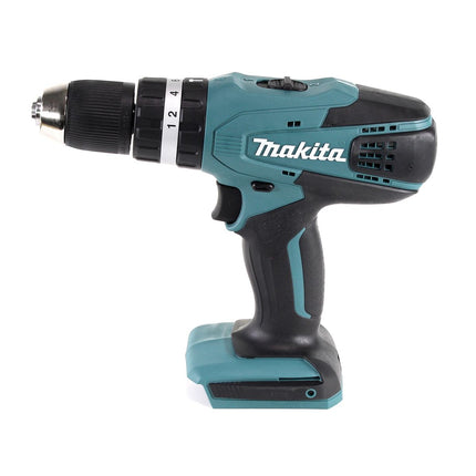 Taladro percutor inalámbrico Makita HP 457 DWEX4 18V 42Nm Serie G + 2x baterías 1,5Ah + cargador + juego de brocas 70 piezas + estuche