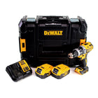 Taladro percutor inalámbrico Dewalt DCD 797 P2 18V sin escobillas + 2x batería 5.0Ah + cargador + TSTAK
