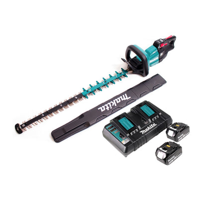 Cortasetos inalámbrico Makita DUH 751 PTE 18V 75 cm sin escobillas + 2x batería 5.0Ah + cargador doble