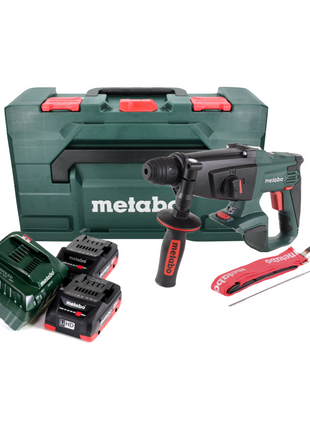 Martillo combinado a batería Metabo KHA 18 LTX 18V 2.2J SDS Plus + 2x baterías 4.0 Ah + cargador + metaBOX (600210800)