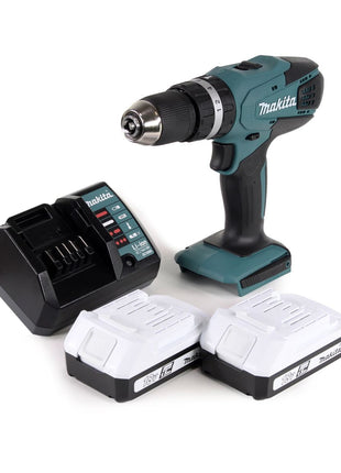 Taladro percutor inalámbrico Makita HP 457 DWE 18V 42Nm Serie G + 2x baterías 1,5Ah + cargador - sin estuche