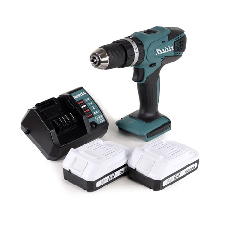 Makita HP 457 DWE Akku Schlagbohrschrauber 18V 42Nm G-Serie + 2x Akku 1,5Ah + Ladegerät - ohne Koffer