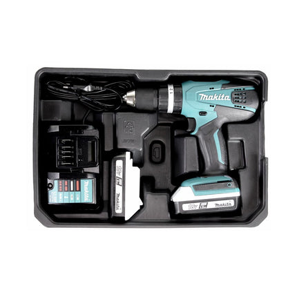 Taladro percutor inalámbrico Makita HP 457 DWE 18V 42Nm Serie G + 2x baterías 1,5Ah + cargador - sin estuche