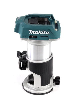 Fresadora multifuncional inalámbrica Makita DRT 50 Z 18V solo sin escobillas + juego de fresas 8 mm 6 piezas - sin batería, sin cargador