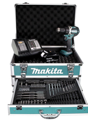 Makita DDF 484 SMX4 Clé à choc sans fil 18V 54Nm Brushless + 1x batterie 4,0Ah + chargeur + 70tlg. Jeu de forets à embouts + Coffret