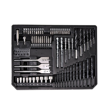 Llave de impacto inalámbrica Makita DDF 484 SGX4 18 V 54 Nm sin escobillas + 1x batería 6,0 Ah + cargador + 70 piezas. Juego de brocas + estuche