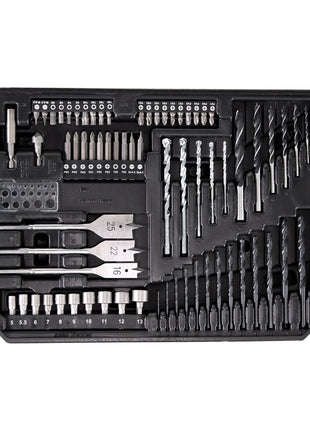 Taladro atornillador inalámbrico Makita DDF 451 SFX4 18 V 80 Nm + 1x batería 3,0 Ah + cargador + 70 piezas. Juego de brocas + estuche