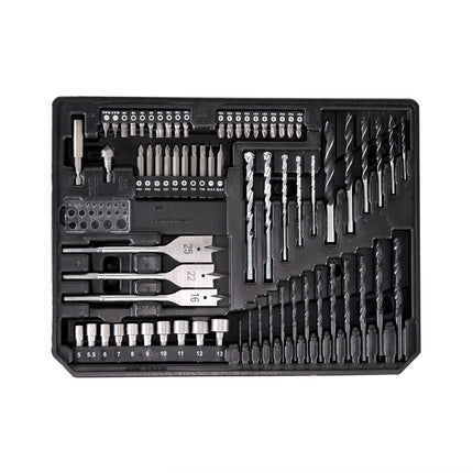 Taladro atornillador inalámbrico Makita DDF 451 SFX4 18 V 80 Nm + 1x batería 3,0 Ah + cargador + 70 piezas. Juego de brocas + estuche