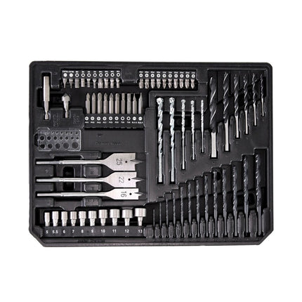 Taladro percutor inalámbrico Makita DHP 481 SGX4 18 V 115Nm + 1x batería 6,0Ah + cargador + 70 piezas. Juego de brocas + estuche