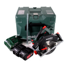 Metabo KS 18 LTX 57 Akumulatorowa pilarka tarczowa 18 V 165 x 20 mm + 2x akumulator 5,2 Ah + ładowarka + Metaloc ( 601857700 )