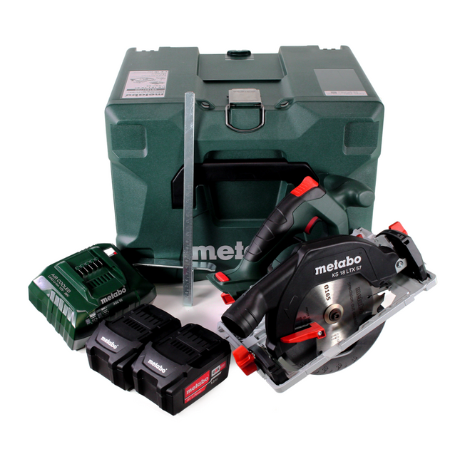 Metabo KS 18 LTX 57 Sierra circular sin cable 18 V 165 x 20 mm + 2x batería 5,2 Ah + cargador + Metaloc ( 601857700 )