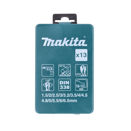 Makita D-54075 HSS-R Juego de brocas para metal - 13 piezas. DIN 338 118