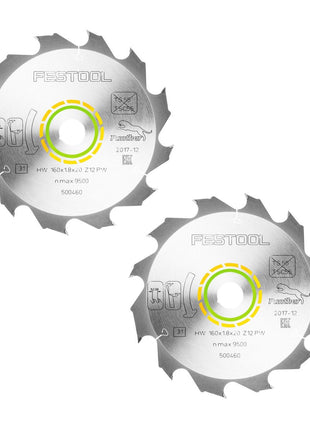 Festool 2x Panther Kreissägeblatt PW12 Holz 160 x 1,8 x 20 mm 160 mm 12 Zähne ( 2x 500460 ) HKC TS - Toolbrothers