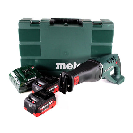 Sierra sable a batería Metabo ASE 18 LTX + 2x baterías 5.5Ah + cargador + estuche (602269660)