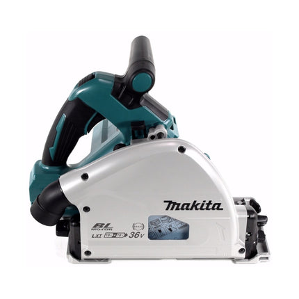 Makita DSP 600 ZJ cordless plunge-cut saw 36V (2x 18V) brushless + guide rail + screw clamps + rip fence ( 165447-6 ) + Makpac - without battery, without charger